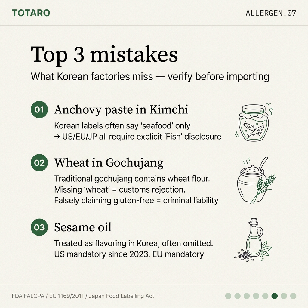 Top 3 things Korean factories often miss — anchovy, wheat, sesame oil