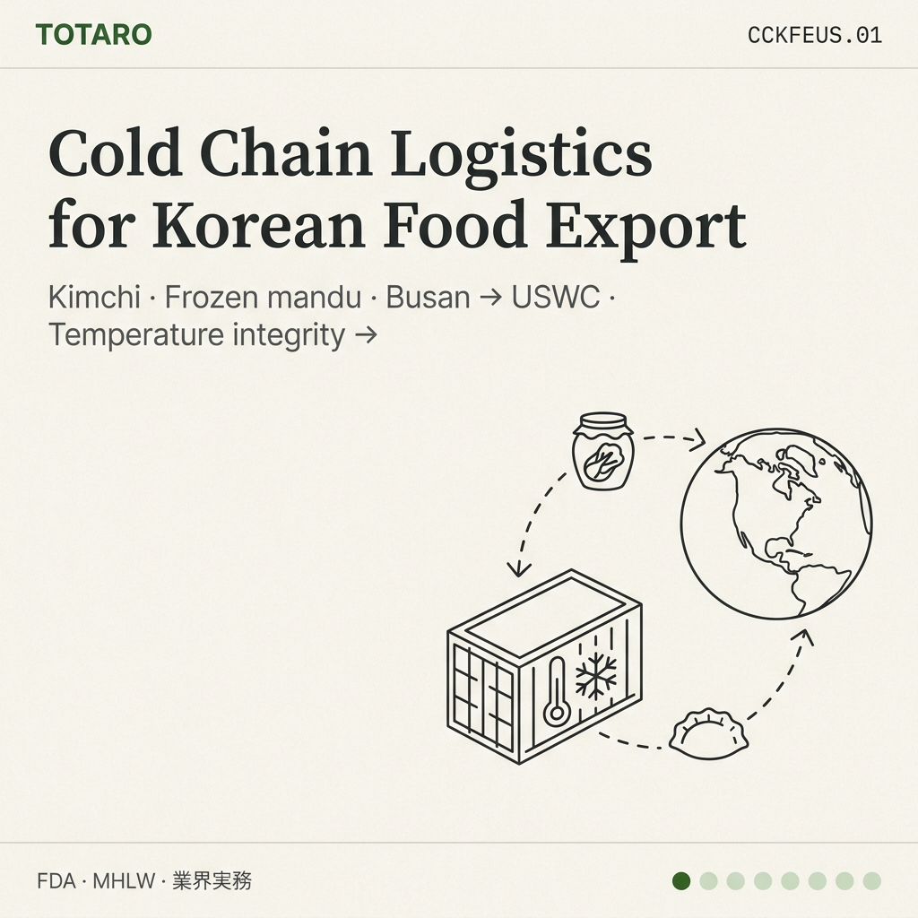 Cold Chain Logistics for Korean Food Export: A Practical Playbook