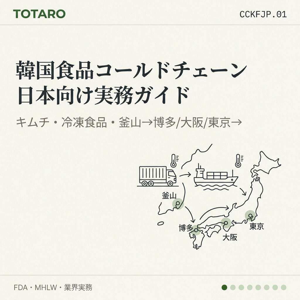 韓国食品 日本向けコールドチェーン実務 — キムチ・冷凍食品・釜山→博多/大阪/東京