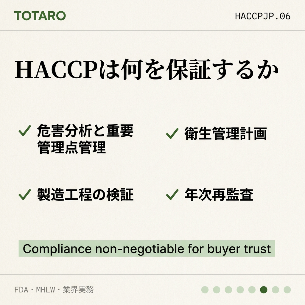 HACCP認証 日本バイヤー 5分確認 regulation