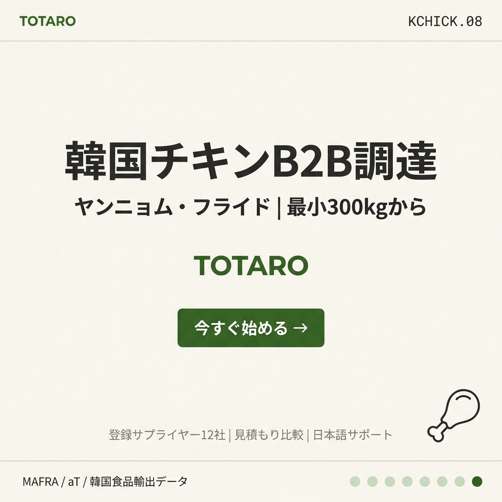 韓国チキンB2B調達を今すぐ開始