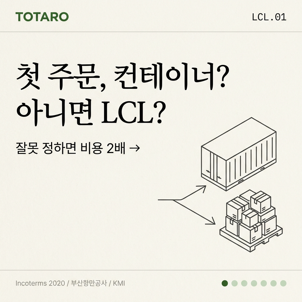 첫 주문 컨테이너로? 아니면 LCL로? 손익분기점 결정 가이드