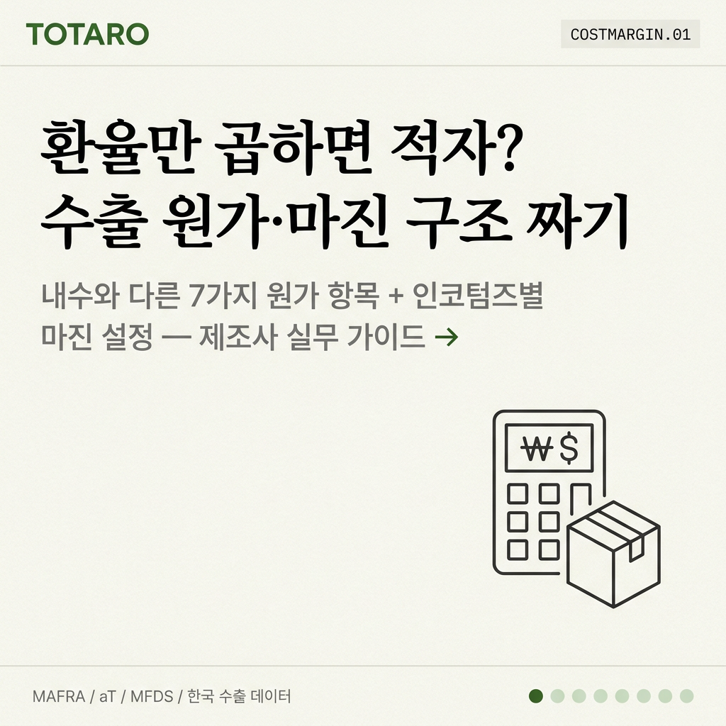 수출 원가·마진 구조 짜기 — 제조사를 위한 수출 가격 책정 실무