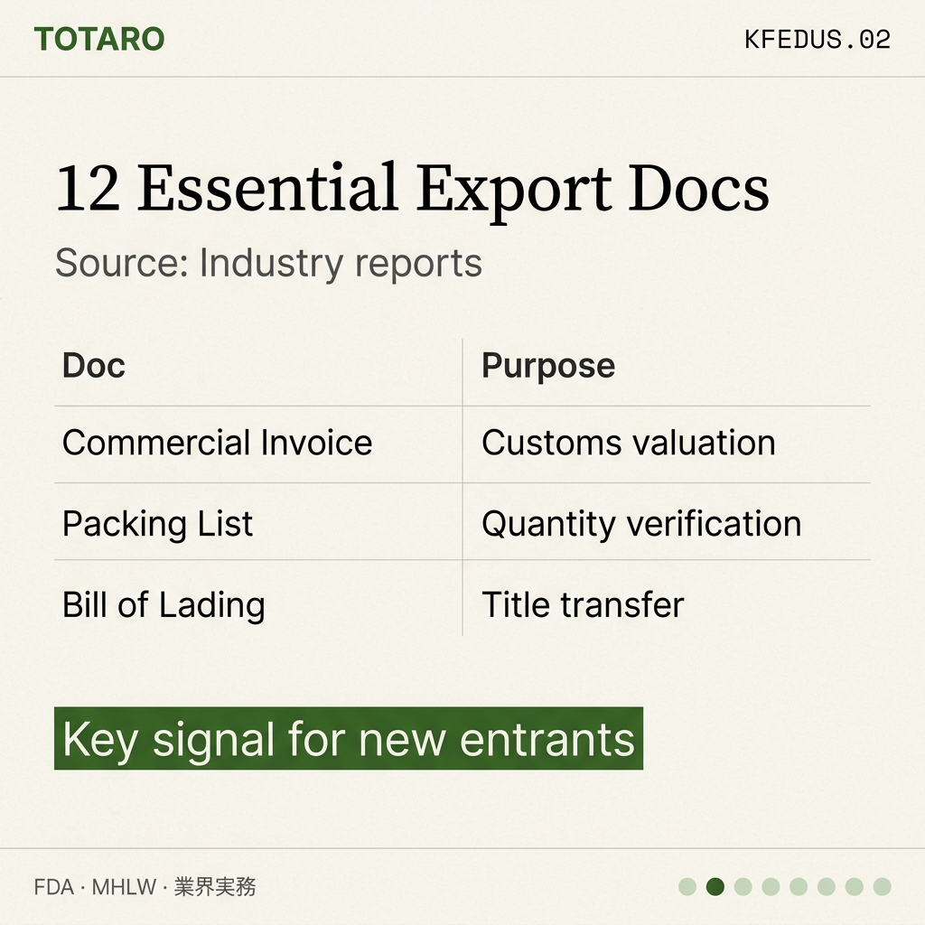 Korean Food Export Documents data