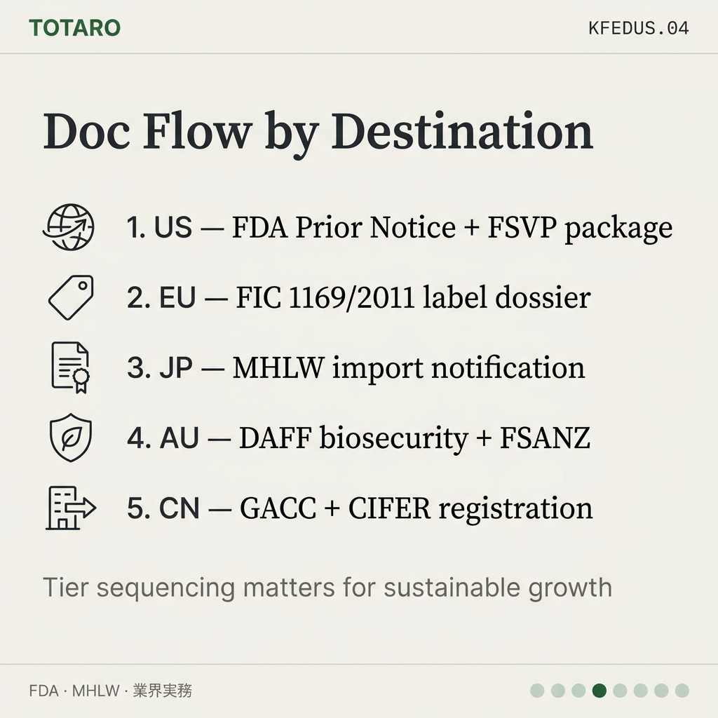 Korean Food Export Documents channel