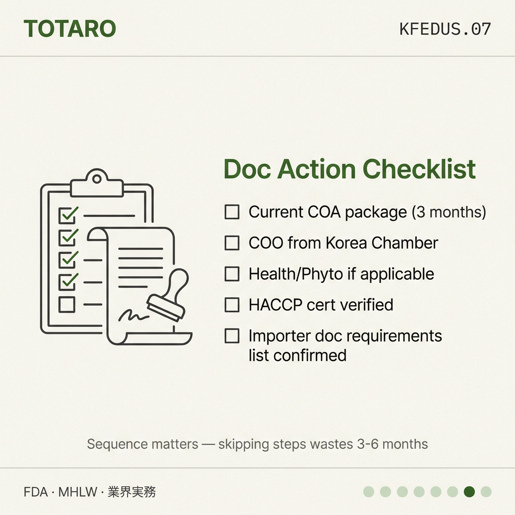 Korean Food Export Documents action