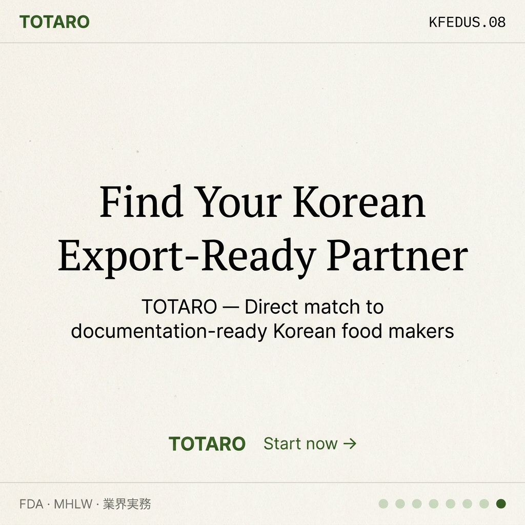 Korean Food Export Documents CTA