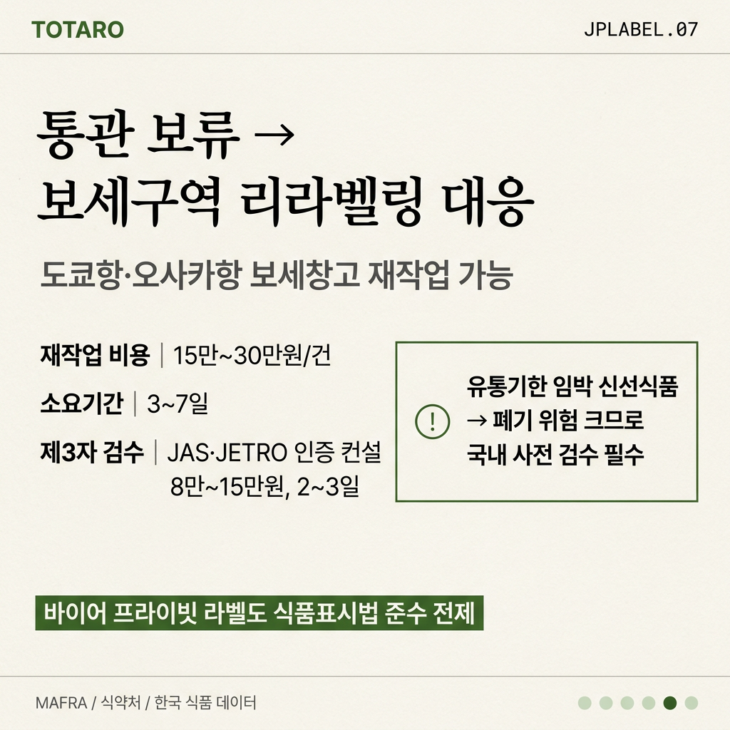 통관 보류 시 리라벨링 대응 비용 및 절차 안내