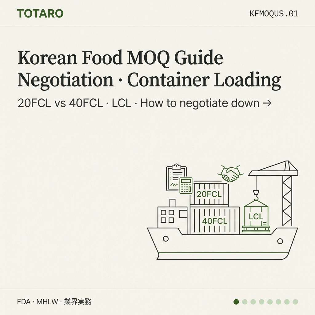 Korean Food MOQ Guide: Negotiation Tips & Container vs LCL