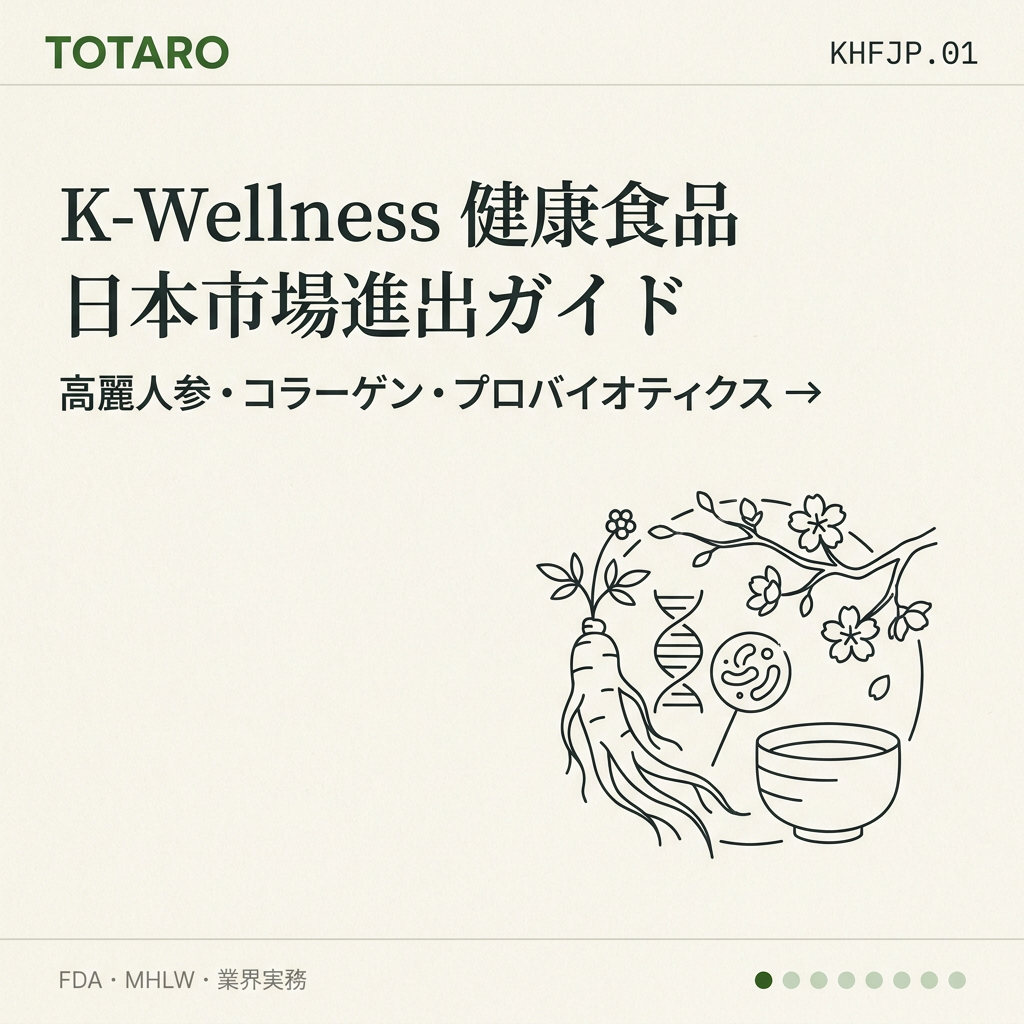 K-Wellness 健康食品 — 日本市場進出ガイド (高麗人参・コラーゲン・プロバイオティクス)