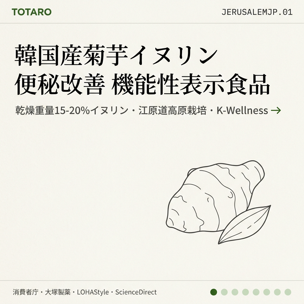 韓国産菊芋イヌリン 便秘改善機能性表示食品 — 日本市場進出ガイド(2026年)