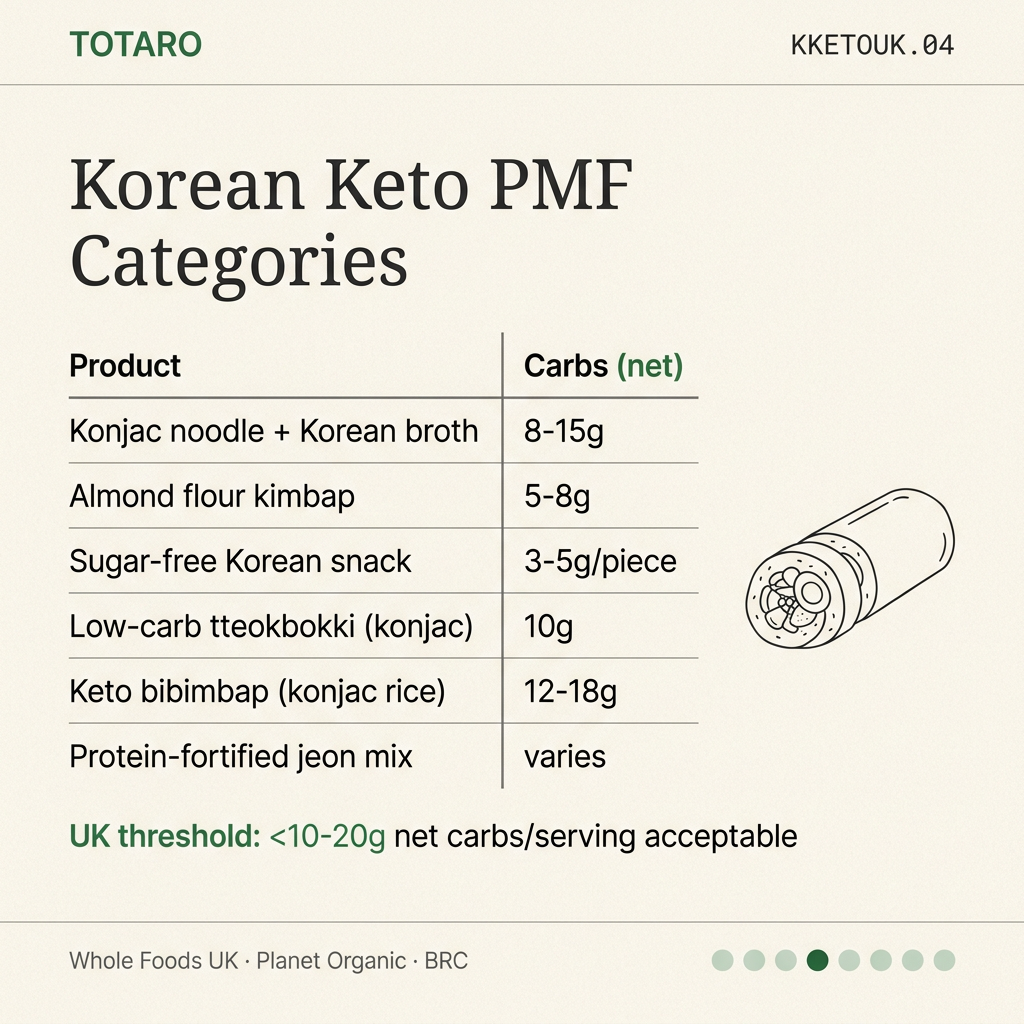 Korean keto PMF categories