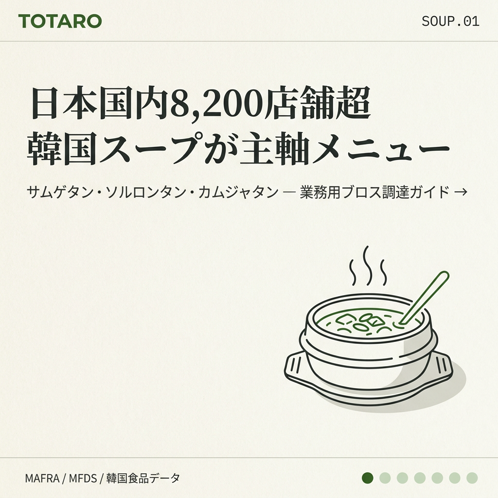 韓国スープ・だし調達 8200店舗が業務用ブロスに注目